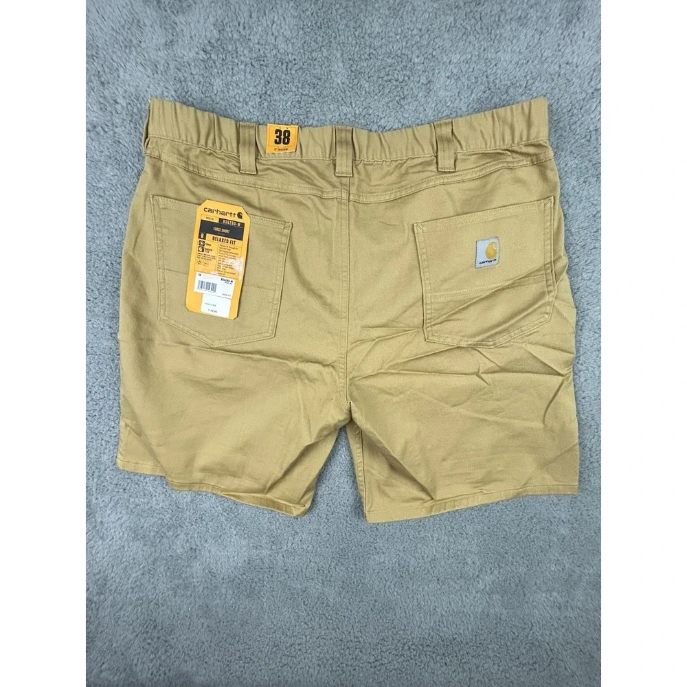 Carhartt Men's Force Relaxed Fit Work Shorts Size 38 Beige 9
